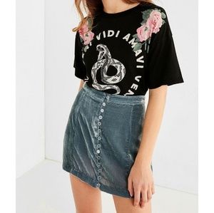 High Waisted Velvet Mini Skirt - Urban Outfitters